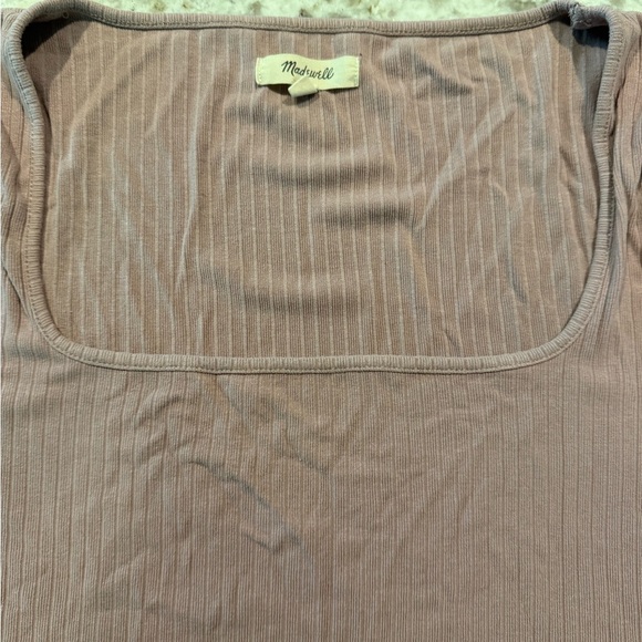 *GENTLY WORN* Women's Madewell Size L Ribbed Square-Neck Crop Top - Picture 3 of 6